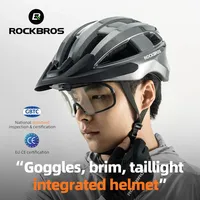 ROCKBROS Ultra-Light Cycling Bike Helmet Taillight Magnetic Goggles Integrated Bicycle Helmet Protection Mtb Road Outdoor