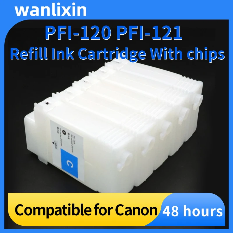 130ML PFI-120 PFI-121 Refillable Ink Cartridges Compatible For Canon  TM250 TM255 TM350 TM355 Printer Refill Ink Cartridge