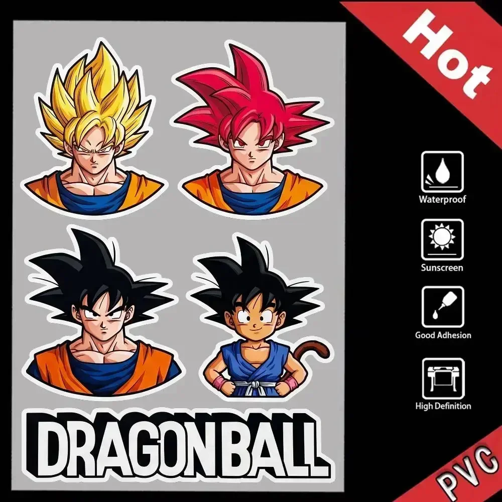 

DRAGON BALL Vegeta Goku Safety Reflective Auto Decal Scratch Cover Stickers Universal For Bike Helmet Mug Refrigerator