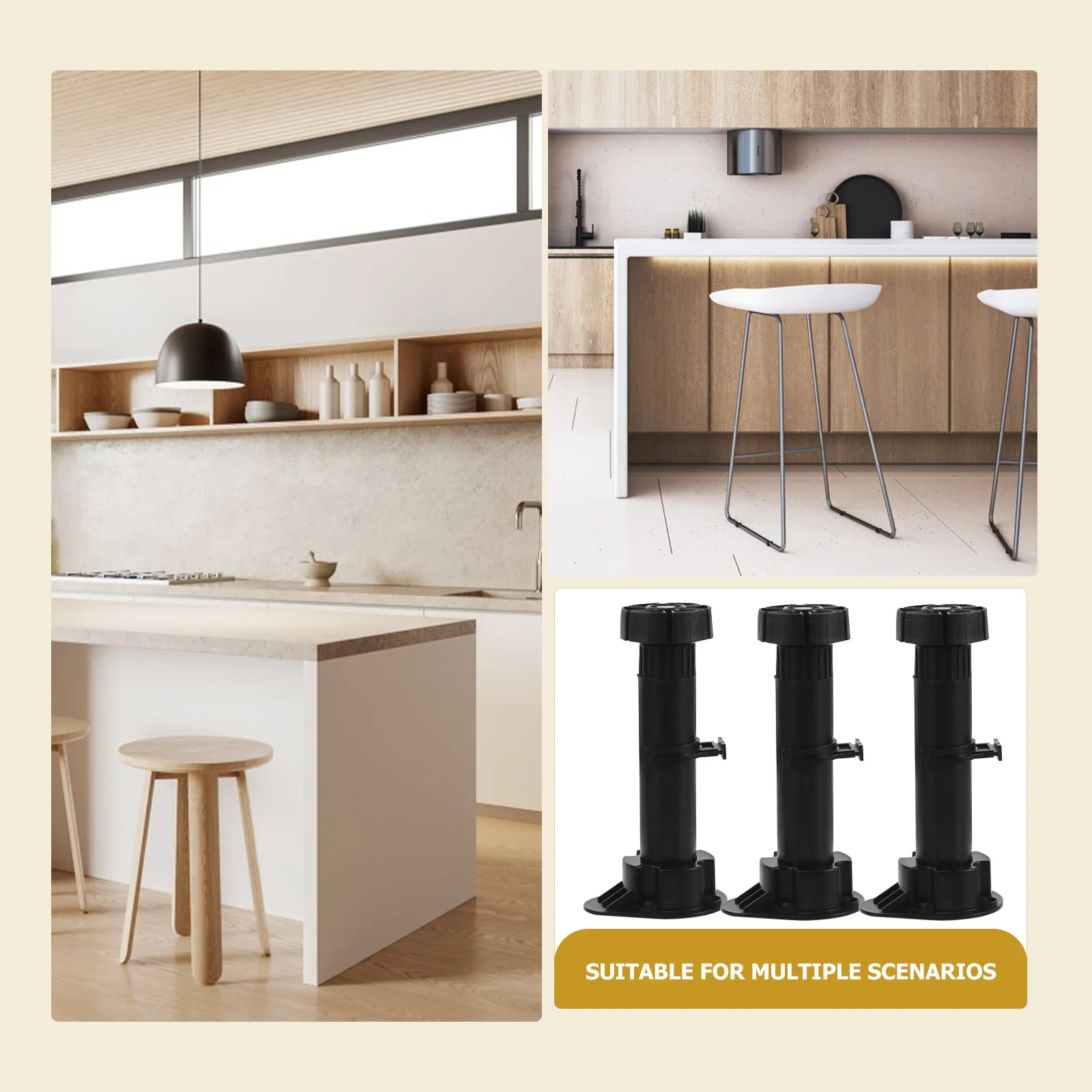 Gambe livellatrici per armadietti regolabili per carichi pesanti da 12 pezzi 70x10mm Piedini livellanti per mobili stabili per armadi da cucina Gambe per armadietti