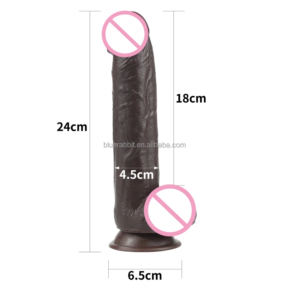 Silicone marrone scuro prepuzio dildo realistico cazzo giocattoli del sesso masturbazione erotica femminile dildo della pelle mobile per le donne