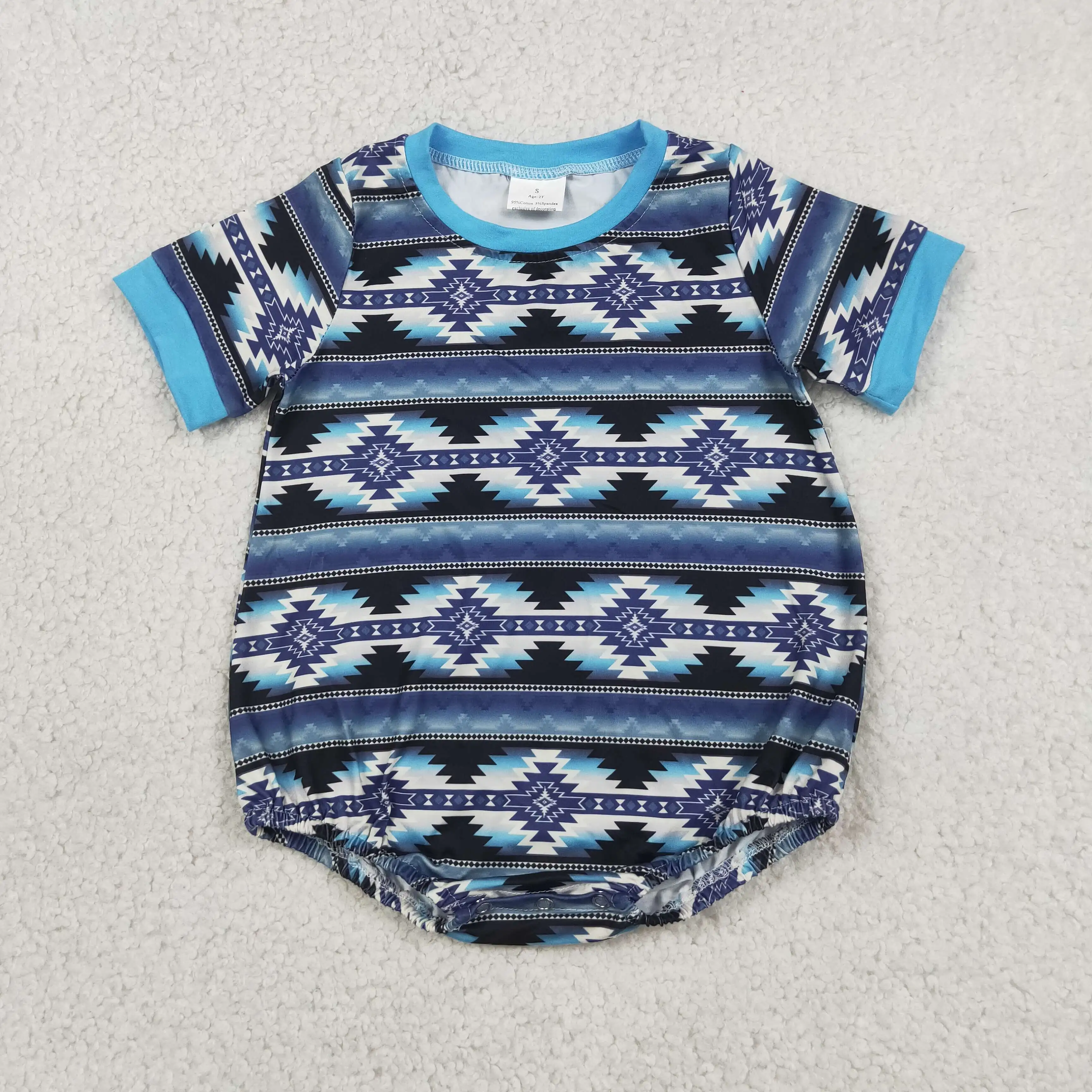 Wholesale Kid Toddler Western Bubble Romper Children Boys Clothes Newborn Infant Coverall Baby Boy Short Sleeves Summer Bodysuit