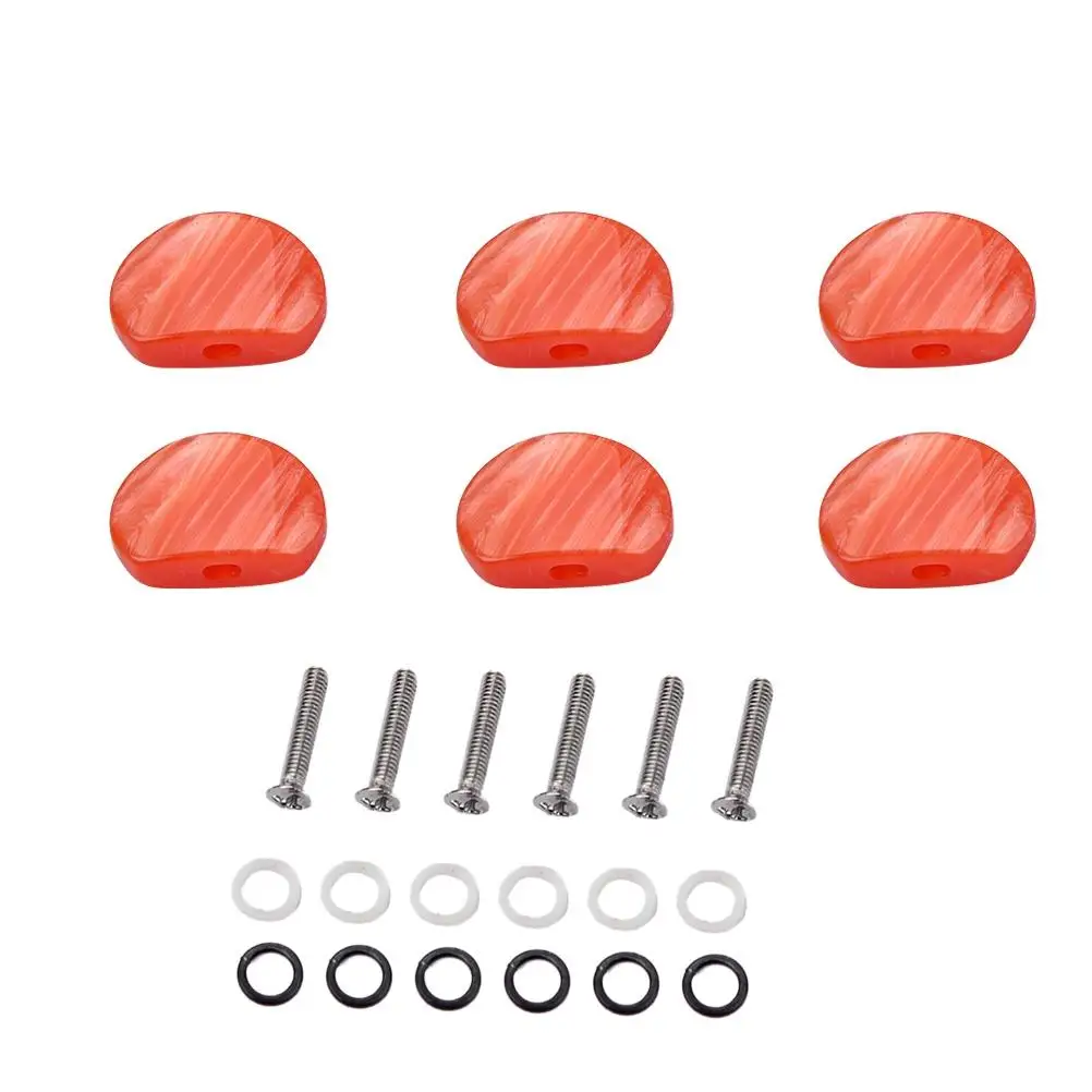 

6PCS Guitar Tuning Pegs String Accuracy Machine Heads Red Keys White Black Ferrules Easy Install Acoustic Guitar Accessories