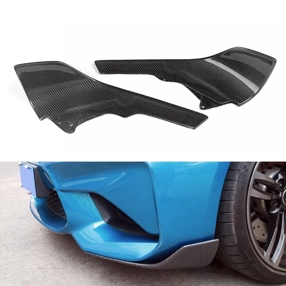 

Для BMW M2 F87 2016 17 18 19 Передний бампер из настоящего углеродного волокна, боковая разделительная крышка, вентиляционное отверстие, нижний спойлер, угловая защита для губ Exterio