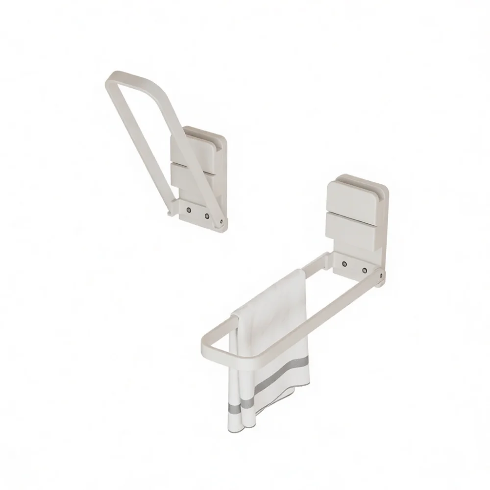 Wall Mounted Folding Towel Bar Suction Cup Bathroom Shelf Organizer Punch Free Hanger For Hanging Bath Towels Storage Rack