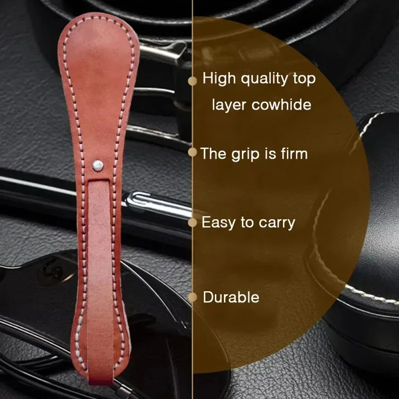 

Классический кожаный брелок-трансформер Boston из воловьей кожи с грузиком, многофункциональный, для самообороны, портативный тактический инструмент