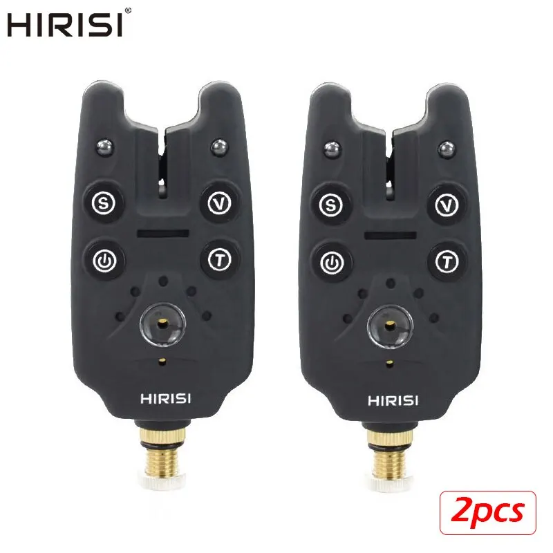 Hirisi 2pcs Carp Fishing Bite Alarm with Volume Tone Sensitivity Control LED Indicator B1101 Fishing Accessories