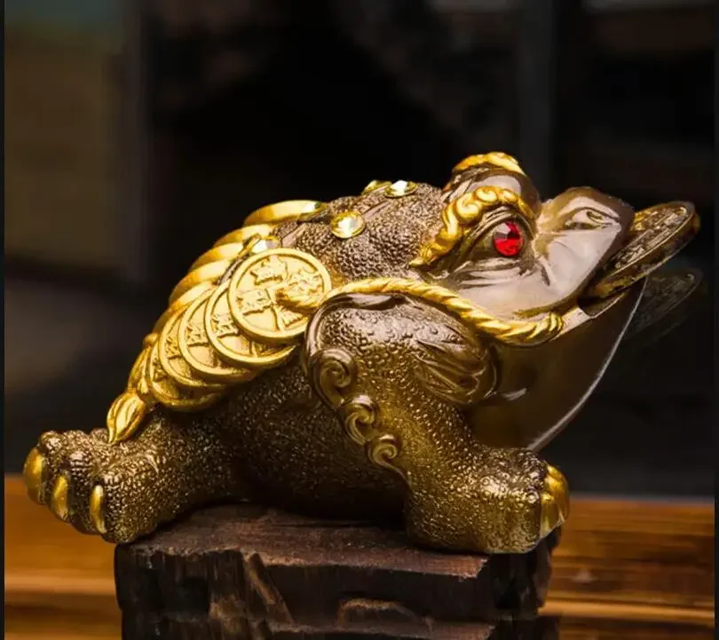 1 PCS Resin Color-Changing Tea Pet Figurine Statue with Coin Ornament Boutique Table Decoration Accessories Crafts