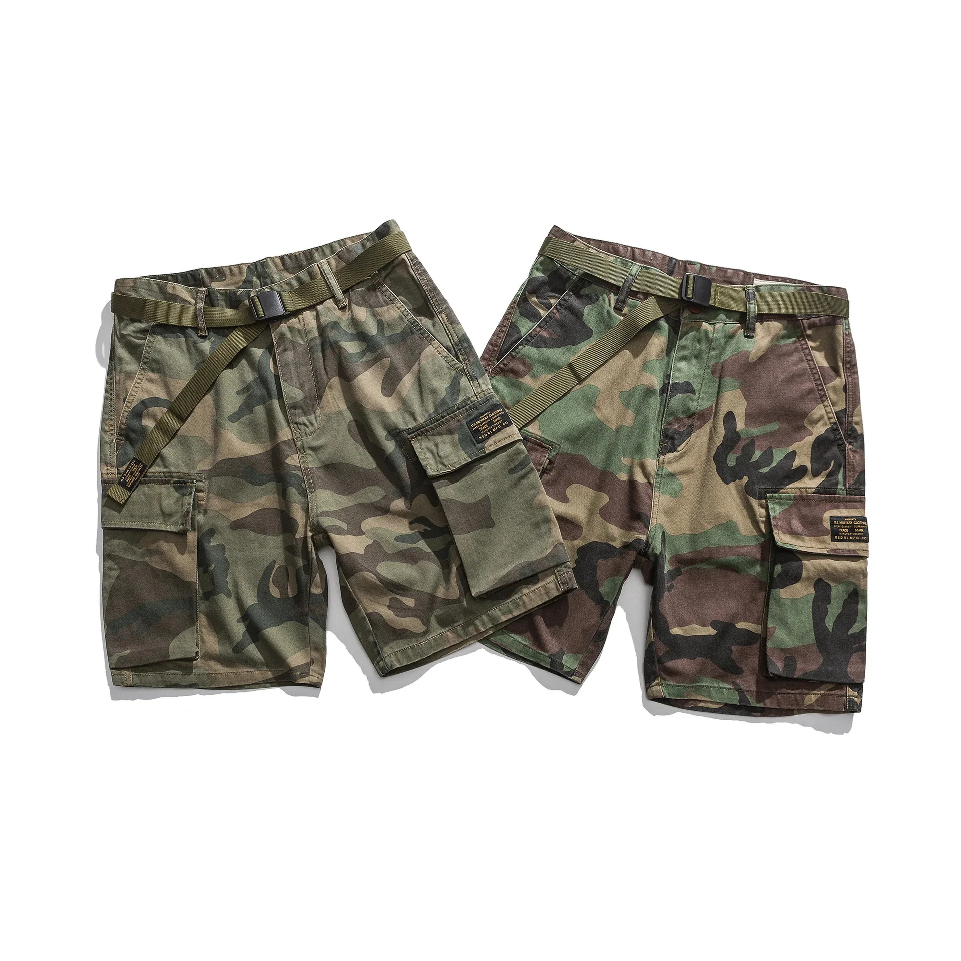 

Men's Wash Make Old American Style Leisure Multi Pocket Camouflage Pants Outdoor Hiking Combat Shorts Pure Cotton Summer Fashion