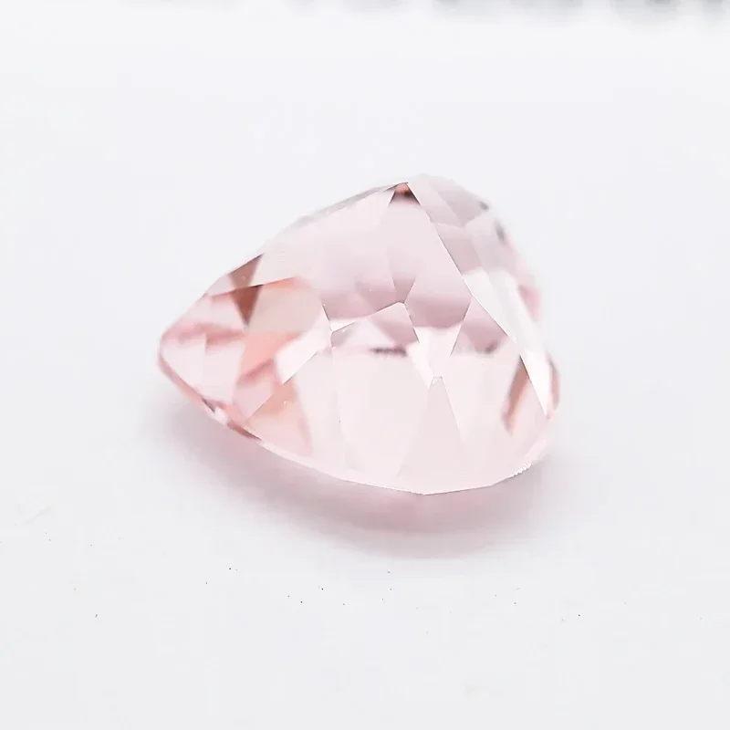 Lab Grown Sapphire Heart Shape Morgan Pink Color DIY Advanced Charms Jewelry Making Materials Charms Gemstone with Certificate