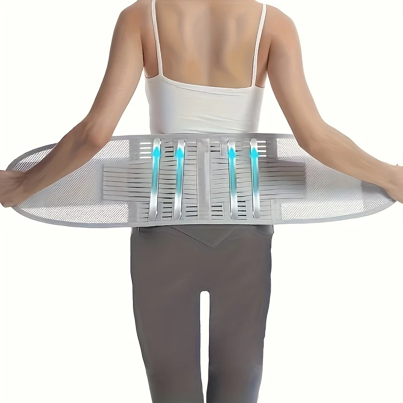 Picture 5: Compression Waist Support Belt with 5 Reinforced Support Plates, Breathable Mesh Back Support, And Adjustable Elastic Compressio