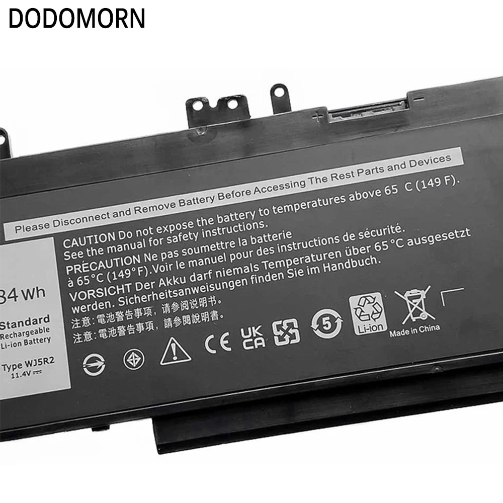 DODOMORN Laptop Battery For Dell Precision 15 3510 M3510 Serie 11.4V 84WH High Quality Full Capacity 2-Year Warranty