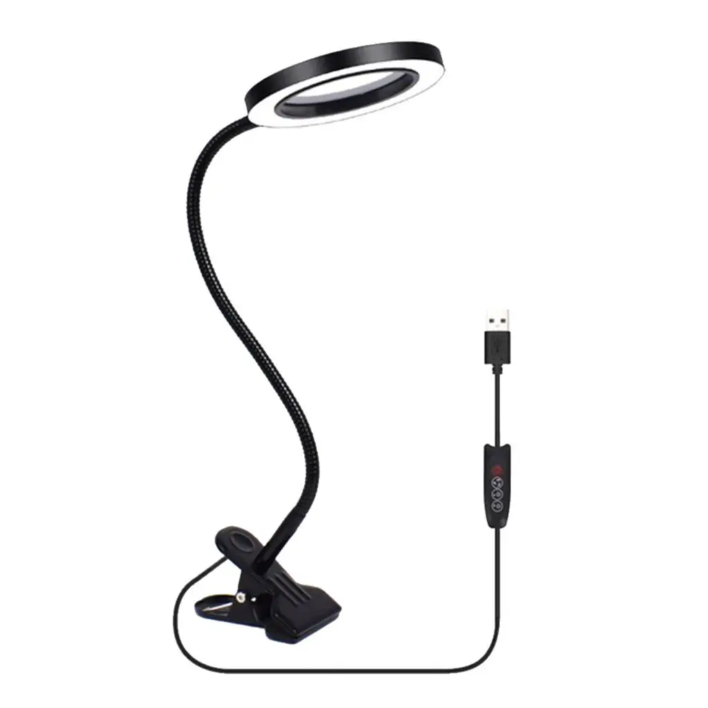 Third Helping Hand Soldering Tool 3X Magnifying Glass USB LED Lamp Desk Clamp