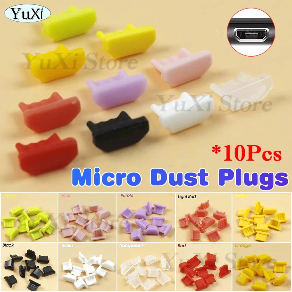 

10Pcs Silicone Dust Plug Micro USB Android Universal Charging Port Dust Plug Protector Cover For Xiaomi Samsung Dustproof Cap