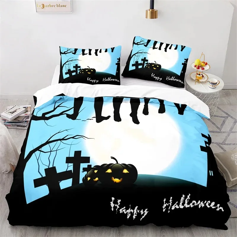 

Halloween Pumpkin Horror Festival Bat Bedding Set Boys Girls Twin Queen Size Duvet Cover Pillowcase Bed Kids Adult