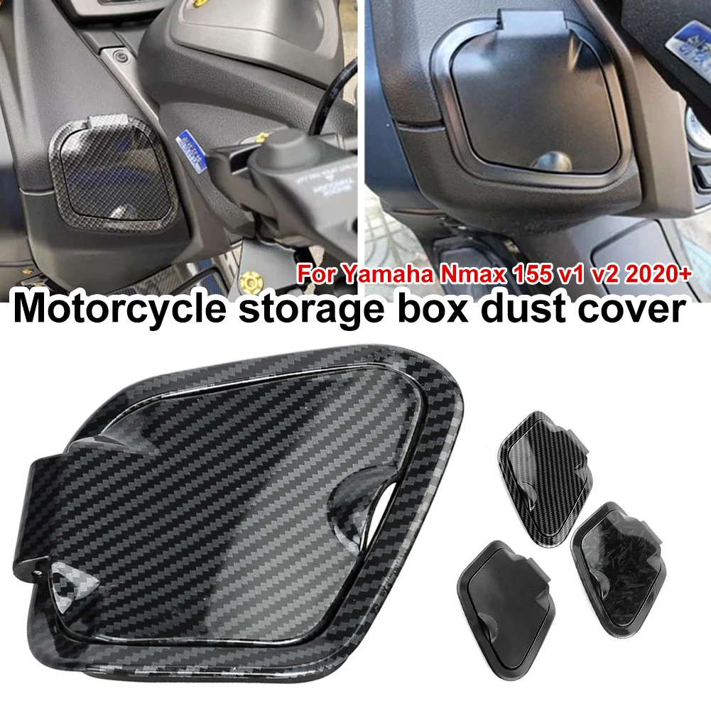 Toolbox Dust Cover Side Pocket Cover Carbon Fiber Waterproof Cap Modification Accessories For Yamaha Nmax V2 2020 2021 2022 2023