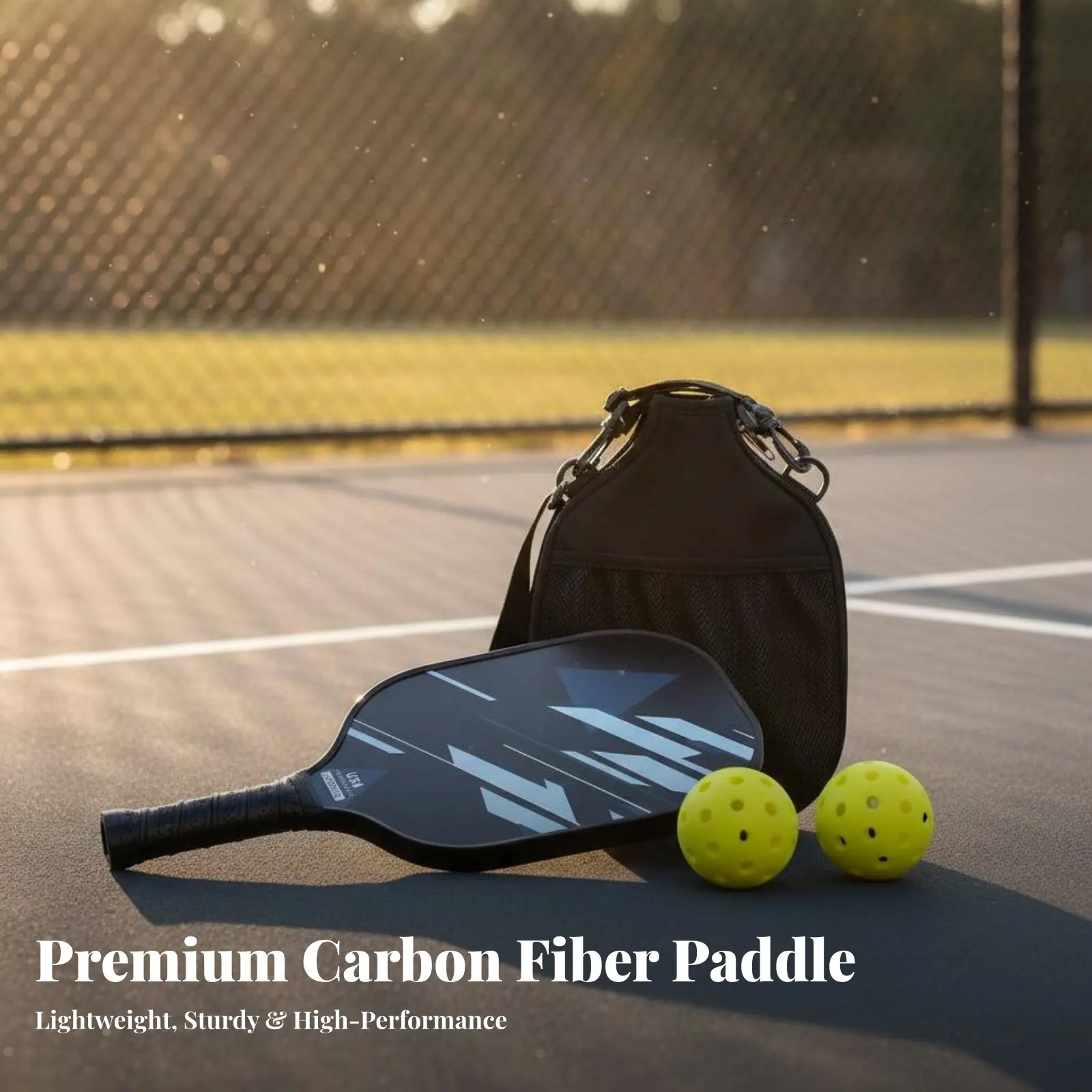 

Carbon Fiber Pickleball Paddle With Carrying Bag Pickleball Paddle Set Ergonomic Grip USAPA Approved for Experienced Players