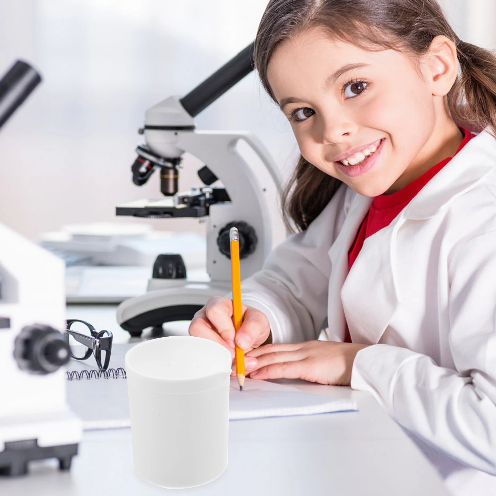 

PTFE Beaker 100ml Beakers Plastic Measuring Cup Laboratory Cups High Temp Reusable Easy Clean Liquid