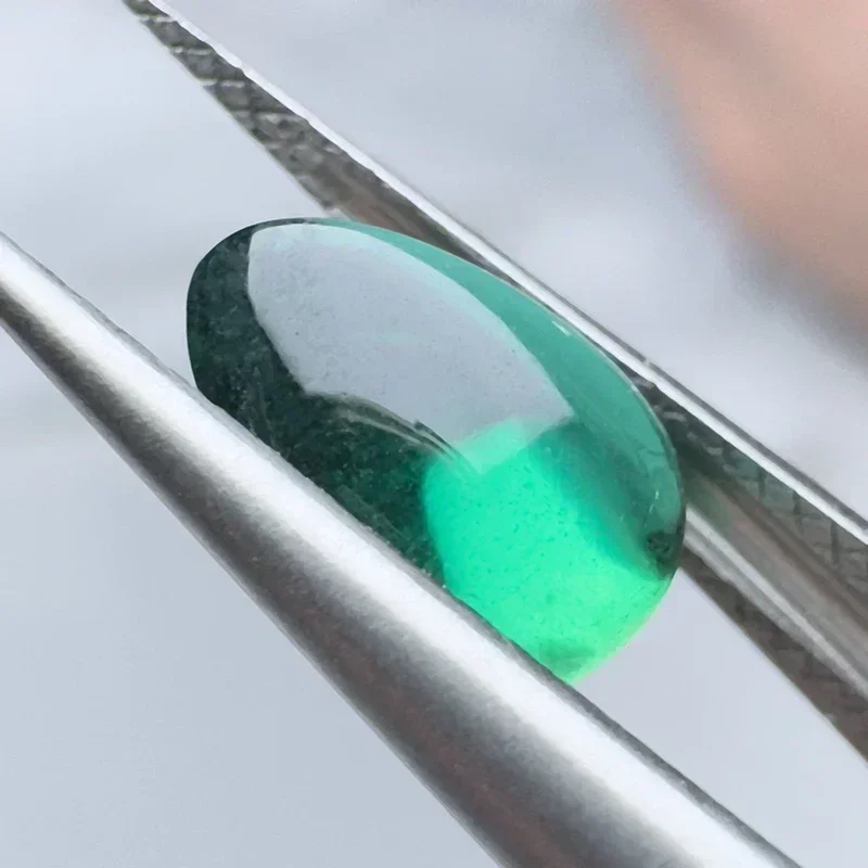 Top Lab Grown Zambian Emerald Pear Shape Hydrothermal Smooth Surface Cutting with Cracks Inclusions Selectable AGL Certificate