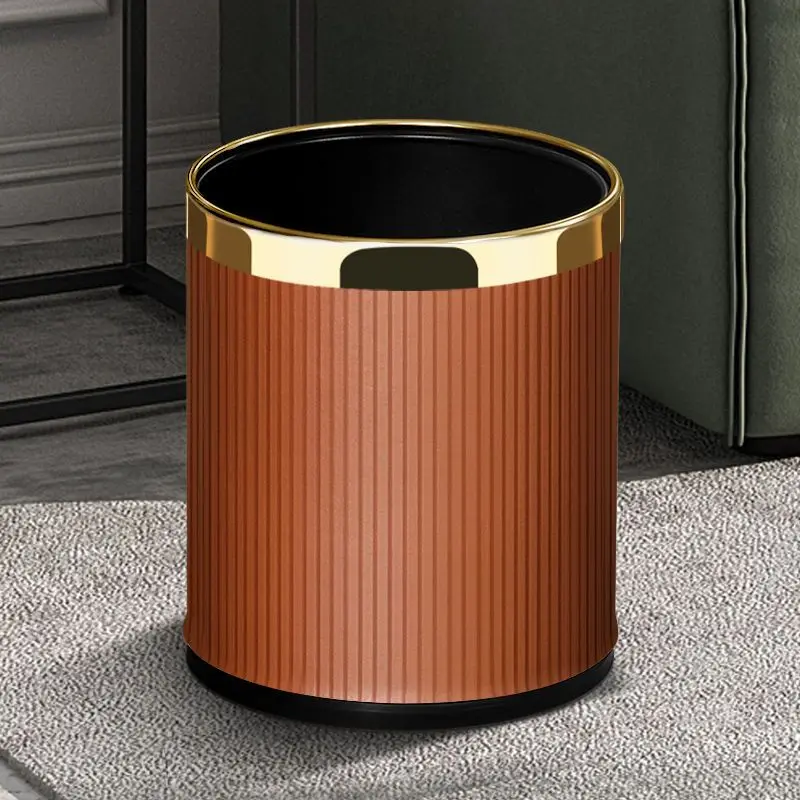 Nordic Thickened Trash Can Quality Double Layered Hotel Kitchen Bedroom Waste Bucket Gold Office Bathroom Toilet Garbage Dustbin