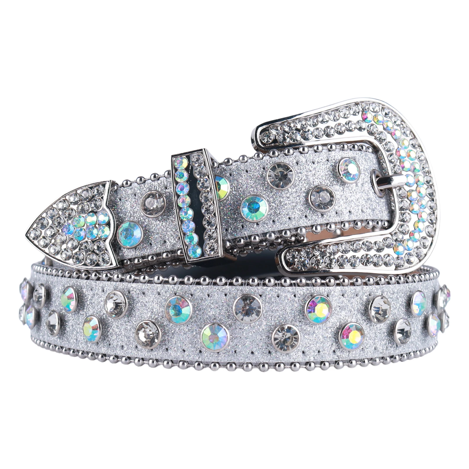 

Bling Bling High Quality Western Punk Cowboy Cowgirl Rhinestones Belts For Women Man Diamond Crystal Studded Belt For Jeans