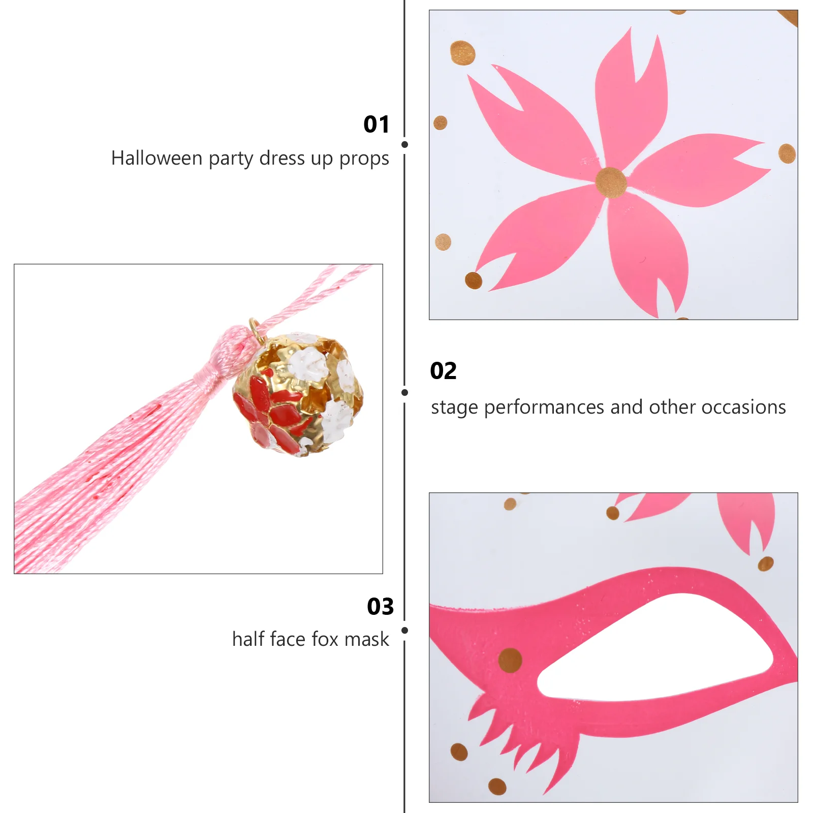 

2 Pcs Fox Mask Masks Cosplay Accessories Masquerade Prop Rosy Props Halloween Half Man