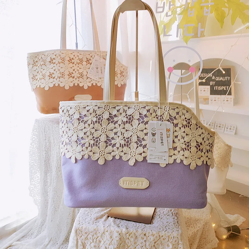 

Pet Outing Bag One Shoulder Dog Walking Cute Flower Marzis Yorkshire Teddy Pet Accessories for Small Dogs