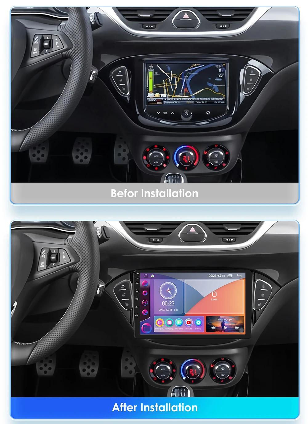 Car Radio Multimedia Video Player For Opel Corsa 2014 - 2019 Wireless Carplay Android Auto GPS Navigation Stereo Head Unit 2Din