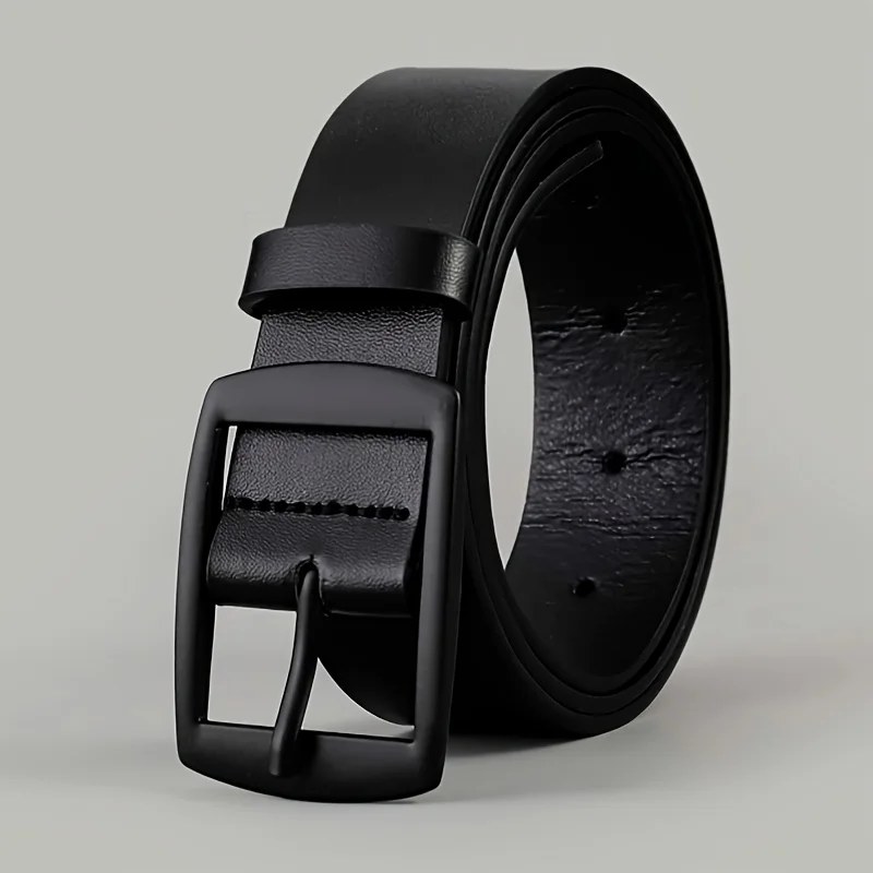 New Luxury Belt for Men PU Leather Belt Metal Pin Buckle High Quality Famous Brand Designer Waist Strap Belt for Jeans Plus Size