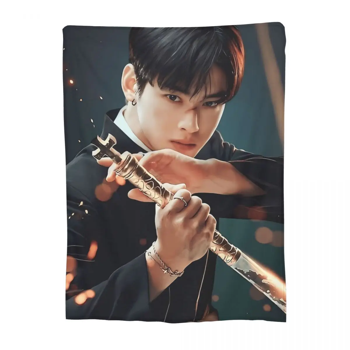 Divertenti coperte musicali Cha un Woo Kpop Singer coperte leggere e sottili in pile comode lavabili in lavatrice