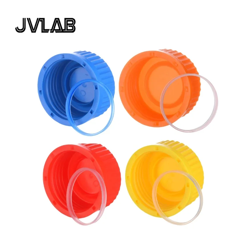 

GL45 Screw Cap 10pcs Polypropylene PP Reagent Bottle Cover Ring Multiple Colors Leak Proof Degree Seal Lab Use JVLAB