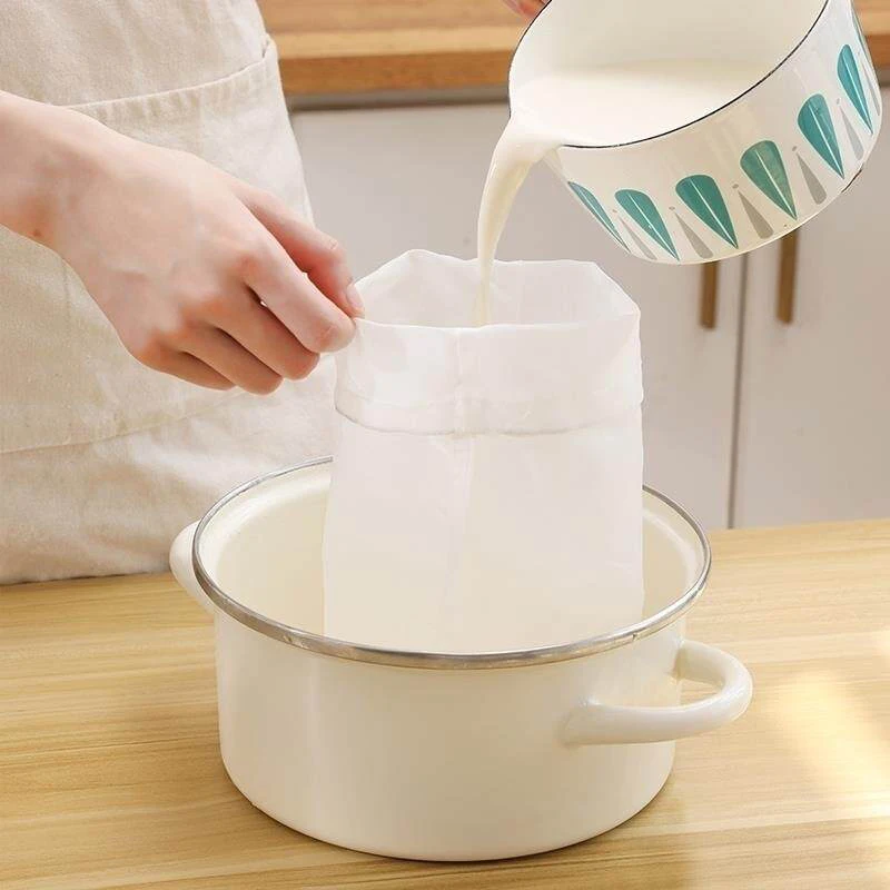 Reusable 100 Mesh Food Grade Soy Milk Wine Nylon Filter Bag Net Tea Beer Coffee Oil Reusable Filter Fabric Bags Kitchen Filter