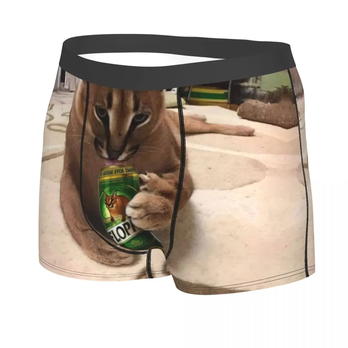 Novelty Big Floppa Meme Boxers Shorts Panties Male Underpants Comfortable Funny Caracal Cat Briefs Underwear