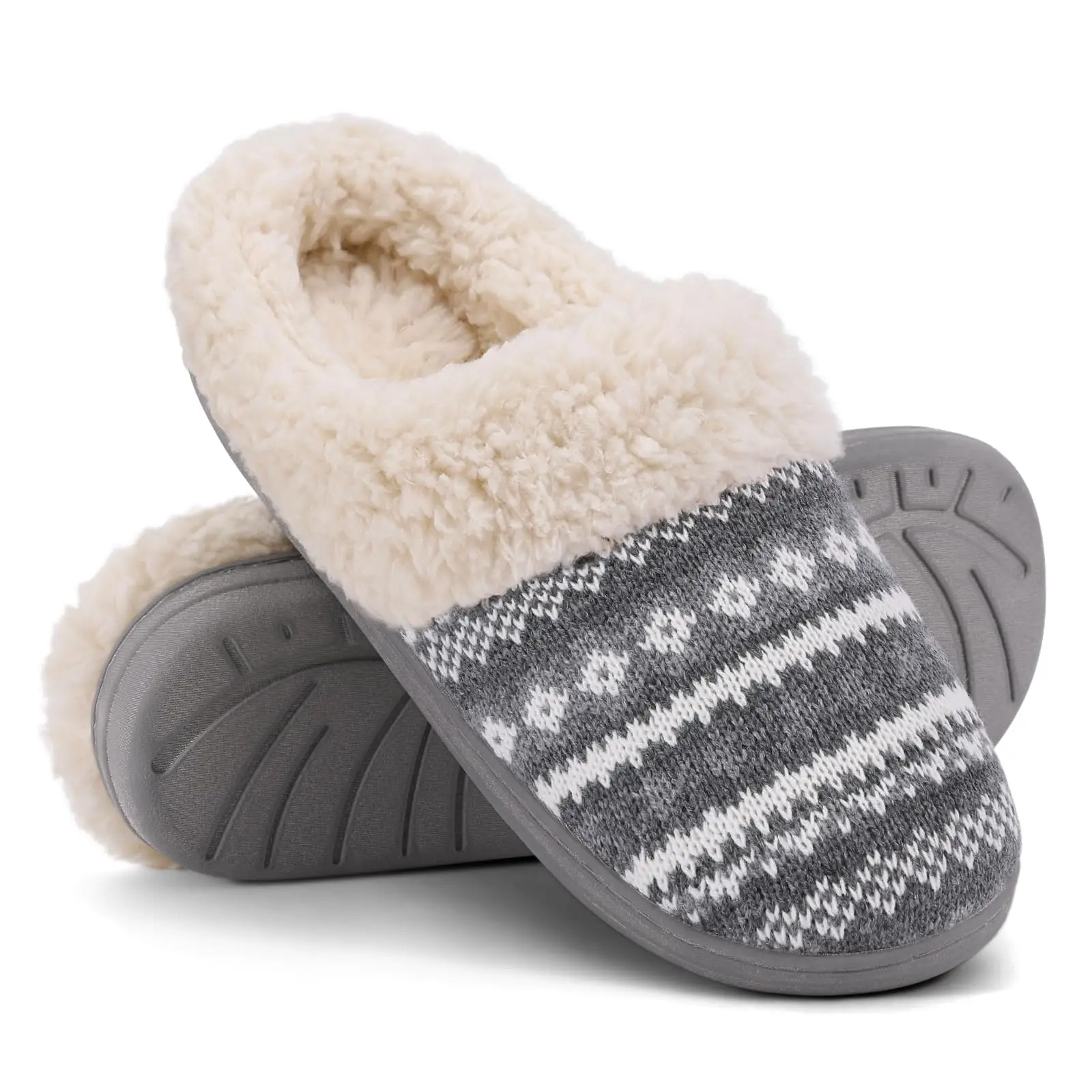 Shevalues Fluffy Fur House Slippers For Women Men Comfy Winter Plush Slippers With Fleece Lined Non-slip Warm Indoor Home Shoes