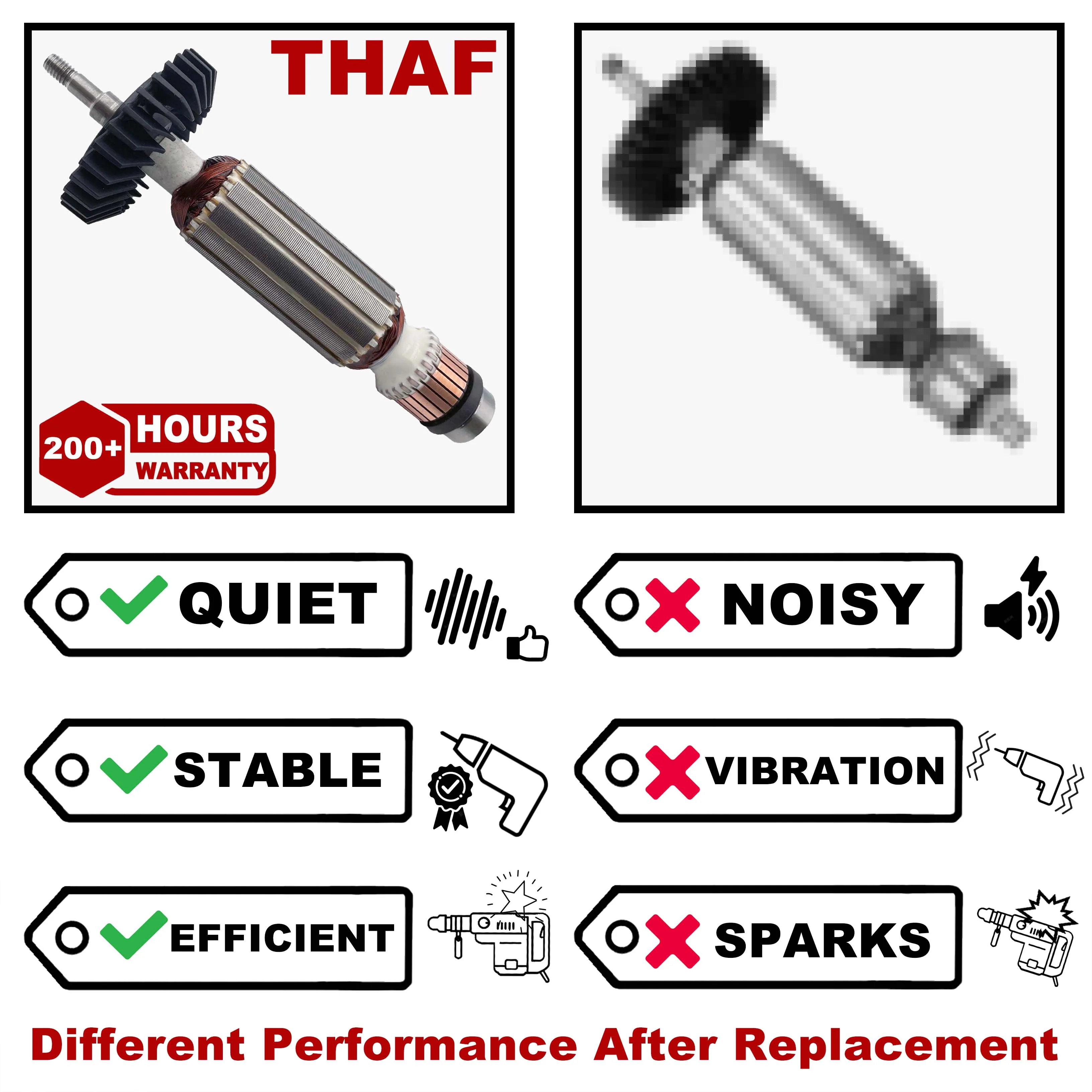 AC220V-240V Armature Rotor Anchor Replacement for HITACHI Rotary Hammer DH40MR DH 40MR