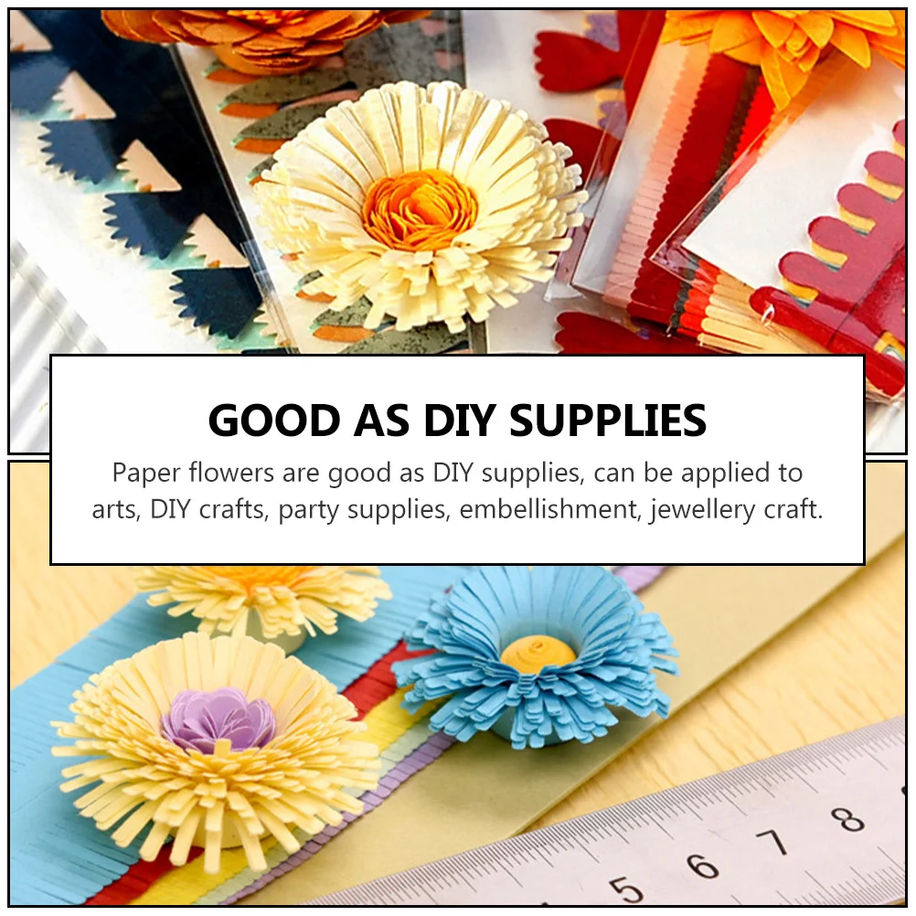 

60Pcs Paper Flower Kits Unique Design Quilling Art Strips for Crafting Scrapbooking Cards Invitations Room Decor