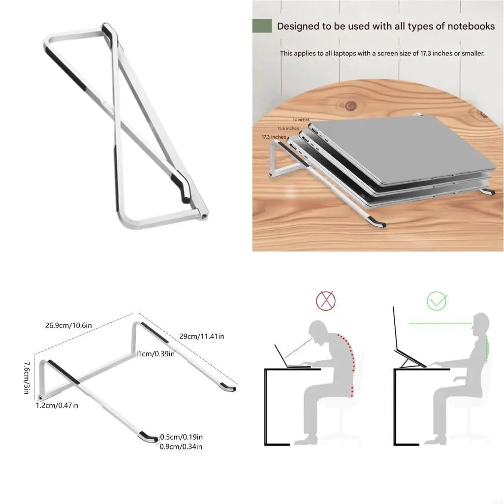 

896F Adjustable Laptop Stand Cooling Ventilation Ergonomic For Home Office Portable