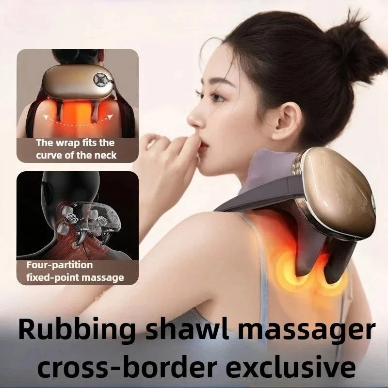 

Shoulder and Neck Massager Trapezius Massage Shawl Kneading Hot Compress Voice Remote Control Multi-function