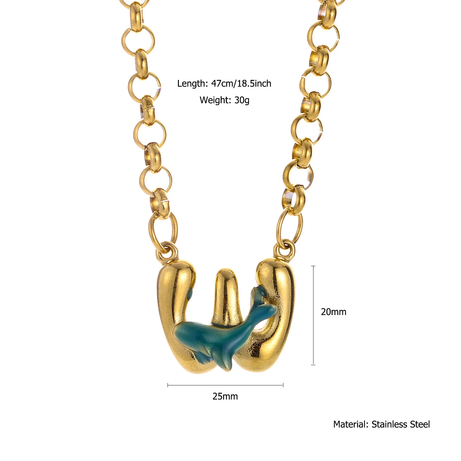 لطيف الفاكهة رسالة الأولي قلادة للنساء الفولاذ المقاوم للصدأ بالون فقاعة A-Z قلادة القلائد طوق مجوهرات هدية #5