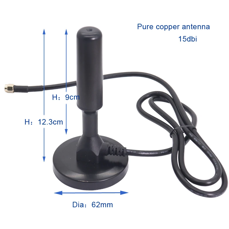 Amplificador de señal 3G GSM 800 ~ 980Mhz 868Mhz 915Mhz Lora antena externa Omni WiFi de alta ganancia 15DBI aérea con Base magnética SMA