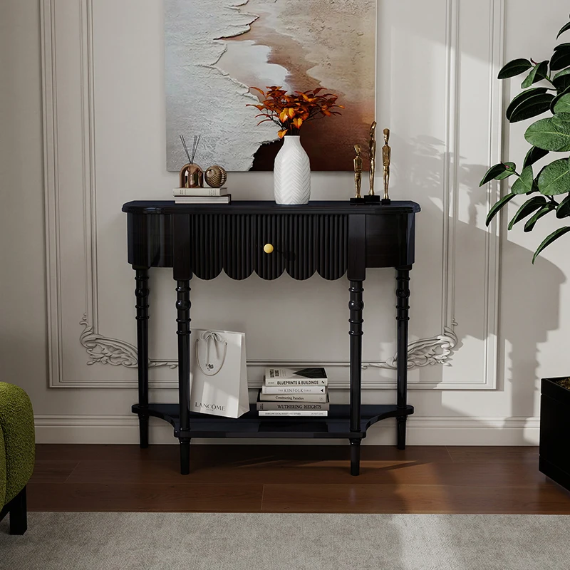 

French Vintage Console Table Classic Unique Against The Wall Aesthetic Console Table Elegant Subtle Bureau Living Room Furniture