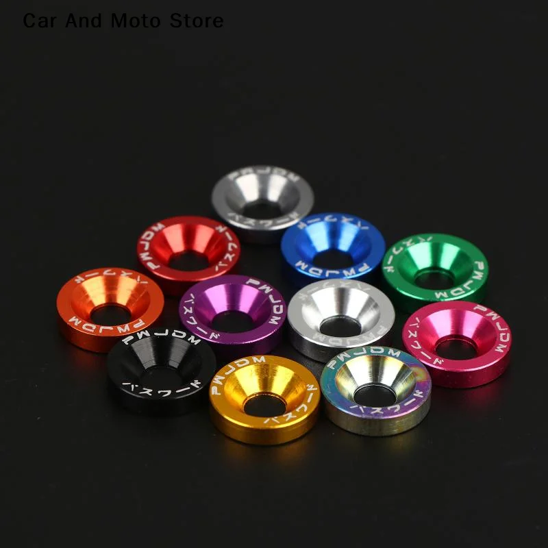 【CMO】The Front And Rear Bumpers Of Automobiles Nickel Plated Screw Washers For Modifying License Plate Frames Of Automobiles