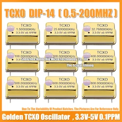 長方形の温度が付いた機械加工されたクリスタル,金メッキ,Tcxoディップ-14, 1.5k,25.6, 100, 200, 300, 400 hz