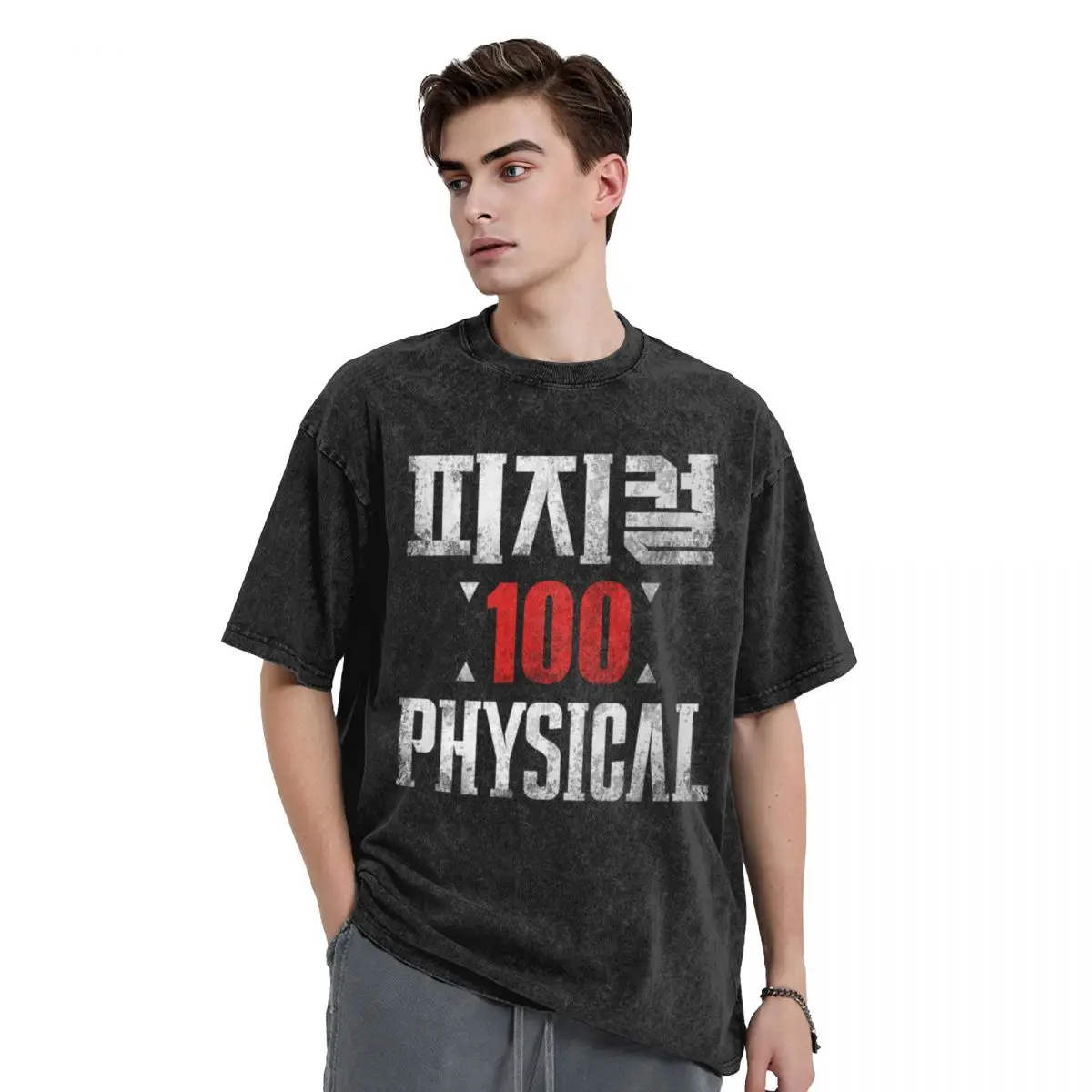 

Physical 100 Blk T-Shirt tops oversized t shirt anime clothes customs mens graphic t-shirts big and tall