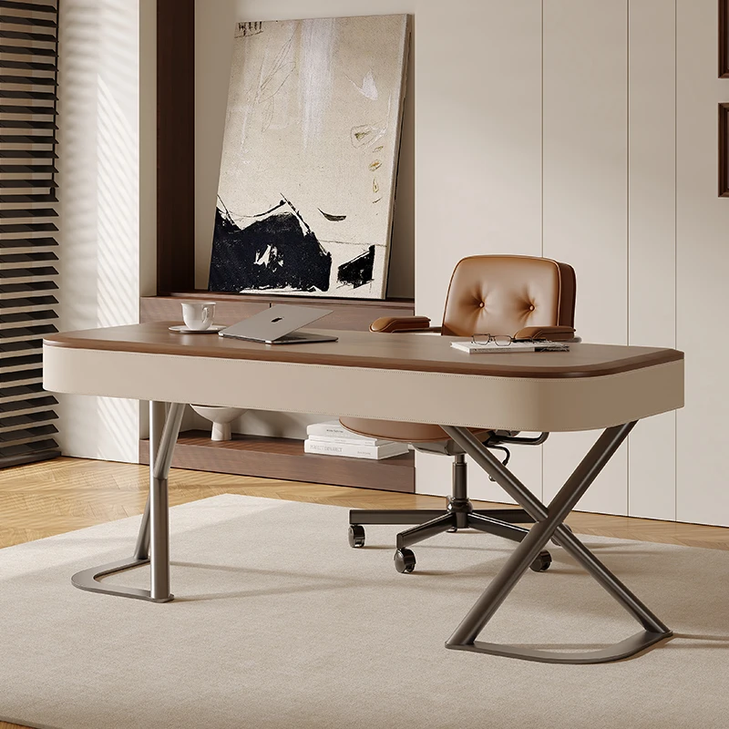 Simple walnut desk household light luxury modern small apartment study desk