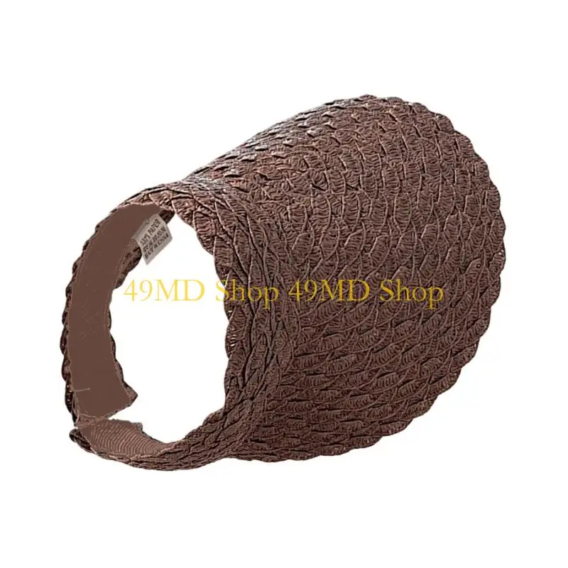 49MD Open-Top Summer Sun Hat for Adults with Braided Texture Detail