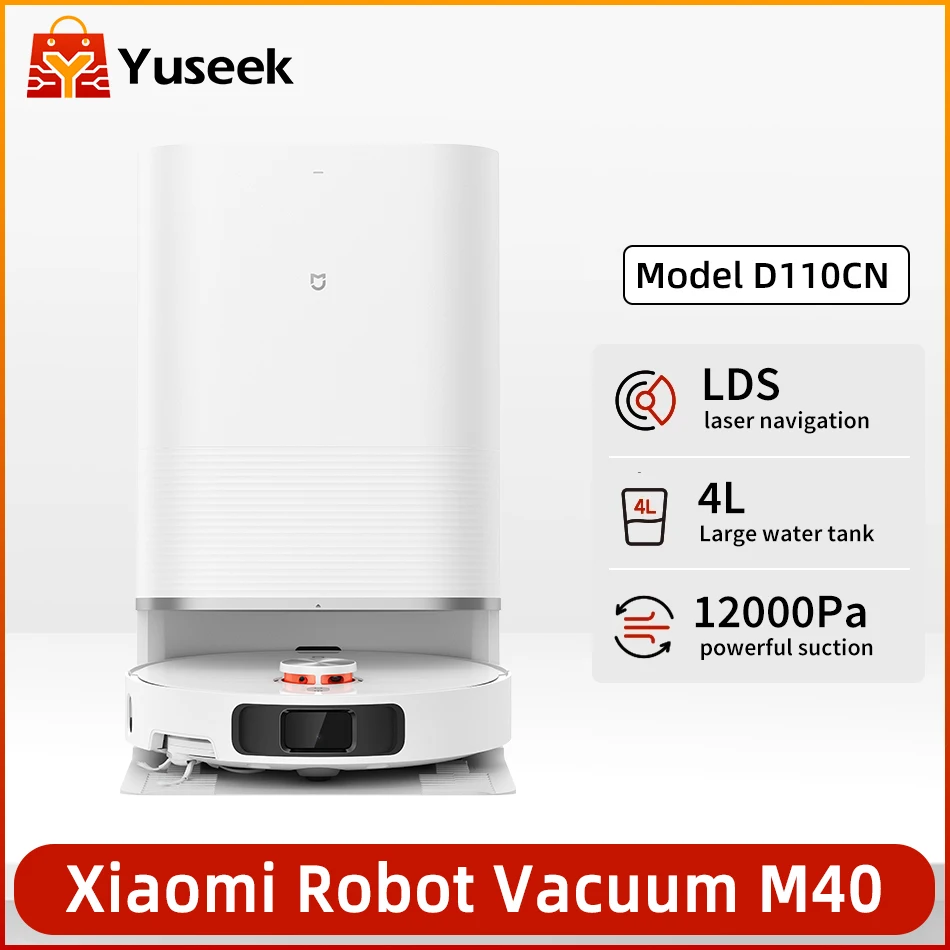 Робот-пылесос Xiaomi M40 12000Pa, мощный всасывающий резервуар для воды 4 л, электрическая подметальная машина для уборки дома, сбор пыли, аккумулятор 5200 мАч