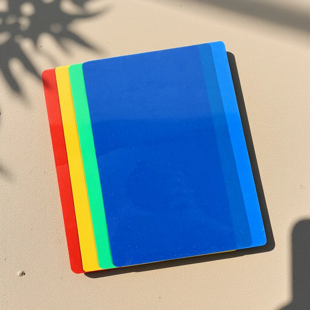 4개입 어린이 점토 만들기 매트 매끄럽고 재사용 가능한 플라스틱 테이블 보호대 창의적인 예술 공예 활동용 다채로운 수제 보드