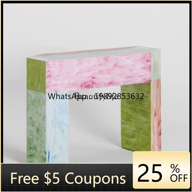 LYY Medieval Italian designer color painting solid wood dopamine porch display stand household