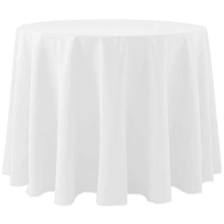 

120-Inch Round Fine Dining Tablecloth White Cotton-Feel 3 Pack for Home Kitchen Dining Room